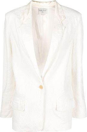 Forte_Forte single-breasted linen blazer - women - Linen/Flax/Acrylic/Cotton - 0 - White