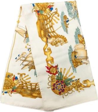 Herm&egrave;s Pre-owned Voiles de Lumiere Sjaal - Dames - Vintage Accessoires - Wit - ONE Size - Vintage