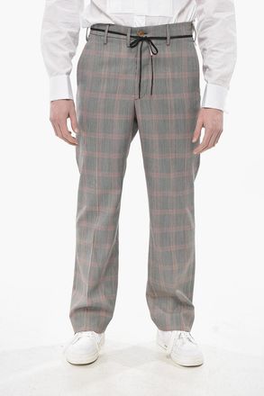 Marni Pantaloni in Misto Lana Vergine District Check con Coulisse Marni