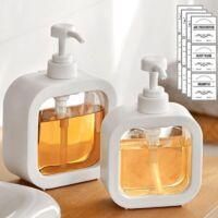 OEM Juego De 2 Dispensadores De Jab&oacute;n Recargables De 300 Ml Para Cocina Y Ba&ntilde;o, Dise&ntilde;o Moderno Y A Prueba De Fugas - Crezuo