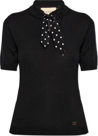 Valentino Garavani Knit Top - Dames - Ronde hals truien - Zwart - S - Wol - Truien & Vesten
