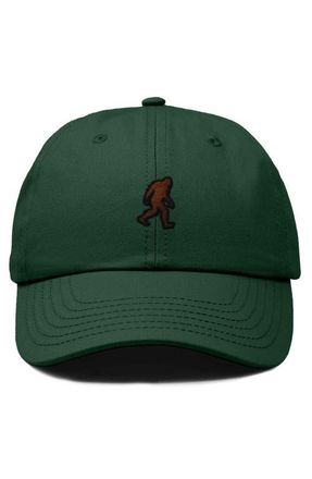 Dalix Sasquatch Embroidered Dad Hat in Dark Green at Nordstrom
