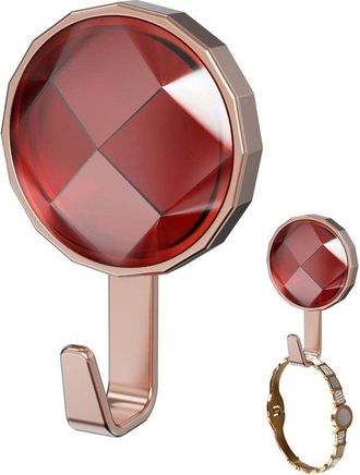 No Brand Ganchos Autoadhesivos - Perchas De Pared - Para Colgar Objetos - No Requiere Taladrar - Capacidad De Carga De 5 Kg - Rojo