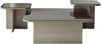 Dmora Mesa De Caf&eacute; Dpangraz, Mesa De Centro Baja, Revistero Para Sof&aacute;, Estante De La Sala De Estar, 80x80h40 Cm, Gris Topo Y Ahumado - Dmora