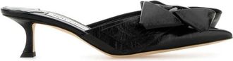 Jimmy Choo London Staz Mules Hakken - Dames - Muiltjes - Zwart - 37 EU - Leer - Schoenen