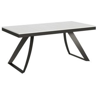 Itamoby Mesa extensible 90x180/284 cm efecto madera fresno blanco, hierro