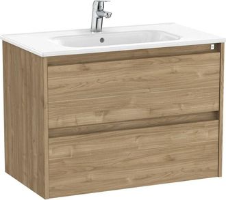Roca Pack Unik mueble de 2 cajones + lavabo TENET - ROCA Color: Nogal - Medidas: 785x460x565 mm