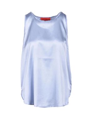 Wild Cashmere Stretch Silk Top - Light Blue