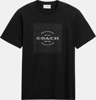 Coach Mens Signature Square Tshirt - Black - Size X-Large