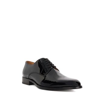 Dune London Mens Salisburry Wf - Premium Leather Wide Fit Derby - Black - Size UK 10