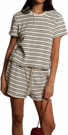 perfectwhitetee Loop Terry Set In Chocolate Stripe