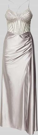 Luxuar Luxuar Abendkleid mit Strasssteinbesatz in Silber, Gr&ouml;&szlig;e 42
