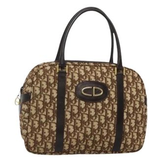 Dior Pre-owned Handbags, female, Brown, Size: ONE SIZE Pre-owned Trotter Canvas Hand Bag