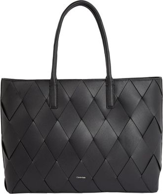 Calvin Klein Zwarte Geweven Shopper Tas - Dames - Shoppers - Zwart - ONE Size - Tassen