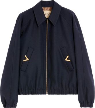 Valentino Garavani Vgold Blouson Jacket - Heren - Zomerjassen - Blauw - XL - Wol - Jassen