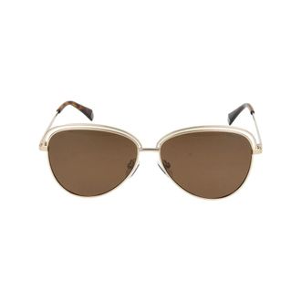Polaroid Sunglasses, female, Yellow, Size: 58 MM Gold Brown Sunglasses 01Q Style