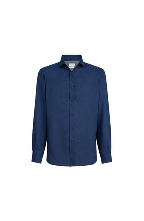 Brunello Cucinelli Linen shirt in Navy Blue at Nordstrom, Size Xx-Large Eu