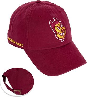 Desert Cactus Arizona State University Baseball Hat ASU Sun Devils Brimmed Embroirderd Hats Cap Adjustable Cloth Strap Adult (Style G1) Red, Red, One size