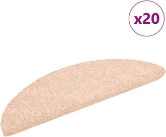 vidaXL Vidaxl - Tappetini per scale autoadesivi 20 pz 56x17x3 cm Marrone Chiaro Semicircolari