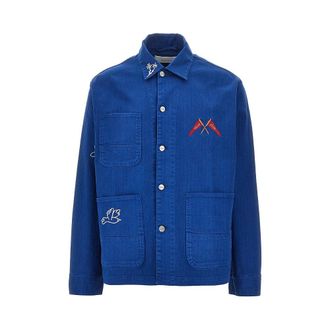 For&eacute;t Embroidered cotton overshirt Man XL