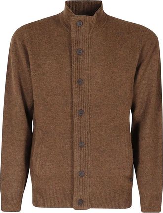 Barbour Cardigan Fullzip Lana - Heren - Truien - Bruin - Maat: XL Wol