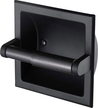OEM Portarrollos De Papel Higi&eacute;nico Empotrado De Acero Inoxidable Negro Mate Para Ahorrar Espacio En El Ba&ntilde;o