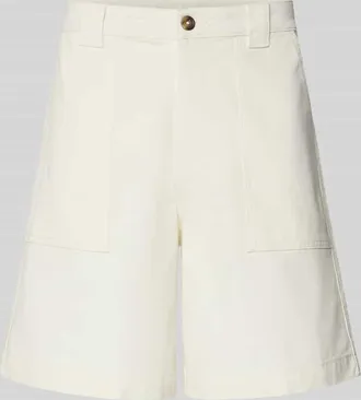 Selected Loose Fit Bermudas aus Bio-Baumwoll-Mix Modell HOTEL AMOUR in Offwhite, Gr&ouml;&szlig;e XXL