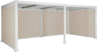 Sweeek P&eacute;rgola bioclim&aacute;tica 3x6m de lamas de aluminio y acero + 4 toldos de