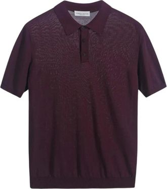 Roberto Collina Polo Shirts, male, Purple, Size: L Regular Cotton Polo