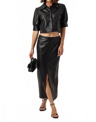 Sundays Leather Beaker Skirt In Black