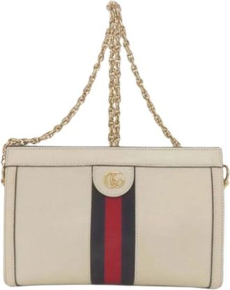 Gucci Pre-owned Vintage Schoudertas - Dames - Vintage Schoudertas - Beige - ONE Size - Leer - Vintage