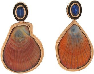 Dezso by Sara Beltran 18K rose gold Kyanite Clam earrings