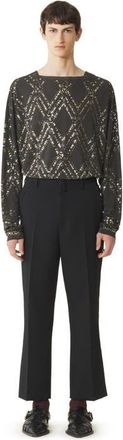 Lanvin Straight-Leg Wool Pants in Black at Nordstrom, Size 48 Eu