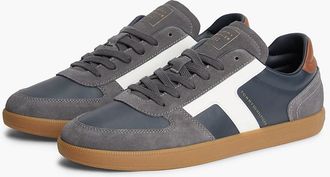 Tommy Hilfiger Mens Tribeca Leather & Suede Skater Sneaker - Navy Blue - US 11.5 / EU 45