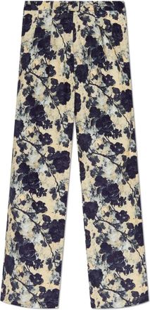 R13 Bloemenprint broek - Dames - Wijde Broeken - Beige - W26 - Katoen - Broeken