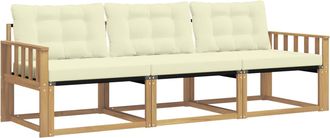 vidaXL Conjunto De Sof&aacute;s De Exterior 3 Uds. Blanco Y Crema Vidaxl