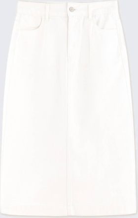 The Tiny Big Sister Womens Midi Denim Skirt In Agnes Off-White