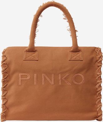 Pinko Bolso shopper de algod&oacute;n con logotipo de Pinko