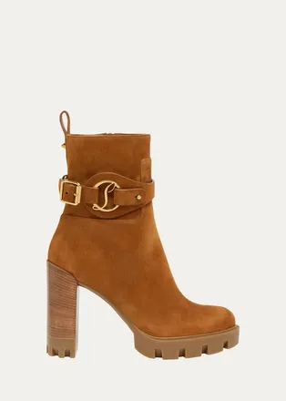 Christian Louboutin 100mm Dianouchette Suede Ankle Boots