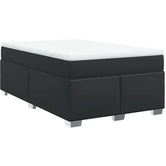 vidaXL Vidaxl - Cama Box Spring Con Colch&oacute;n Cuero Sint&eacute;tico Negro 120x200 Cm
