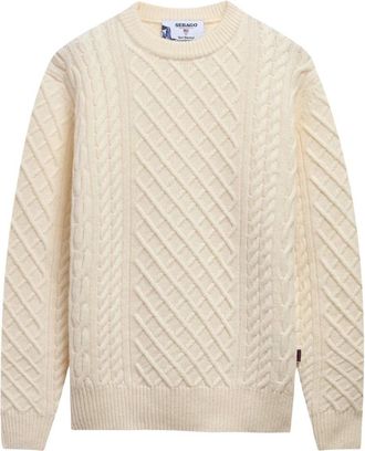 Sebago Vlaamse Ierse Trui - Heren - Ronde hals truien - Wit - XL - Truien & Vesten