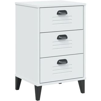 vidaXL Mesita De Noche Viken Madera De Ingenier&iacute;a Blanca Vidaxl