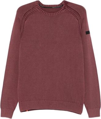 Roberto Ricci Design Bordeaux Crew Neck Sweater With Ribbed Detailing