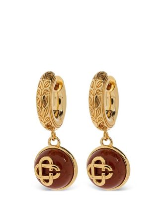 Casablanca Earrings Gold Sphere Ear Hoops