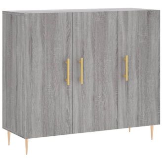 Berkfield Home Sideboard Grey Sonoma 90x34x80 cm Engineered Wood | Size: 90 x 34 x 80 cm