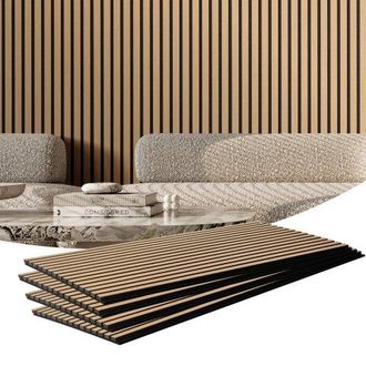 OEM Paneles Ac&uacute;sticos 1200x600 Mm Paneles De Pared De Madera Decorativa Mdf Para Decoraci&oacute;n De Paredes Interiores Paneles De Pared De Madera Sint&eacute;tica Par