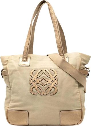 Loewe Pre-owned Canvas Tote Bag - Dames - Vintage Shopper - Beige - ONE Size - Vintage