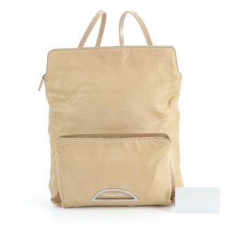 Dior Beige Leather Nylon Backpack (Pre-Owned)