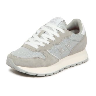 Sun 68 Sneakers, female, Gray, Size: 6 US Ally Glitter Textile Sneakers