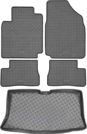 OEM Juego De Alfombrillas De Goma Para Coche Y Maletero Para Nissan Micra K12 Hatchback (2003-2009)